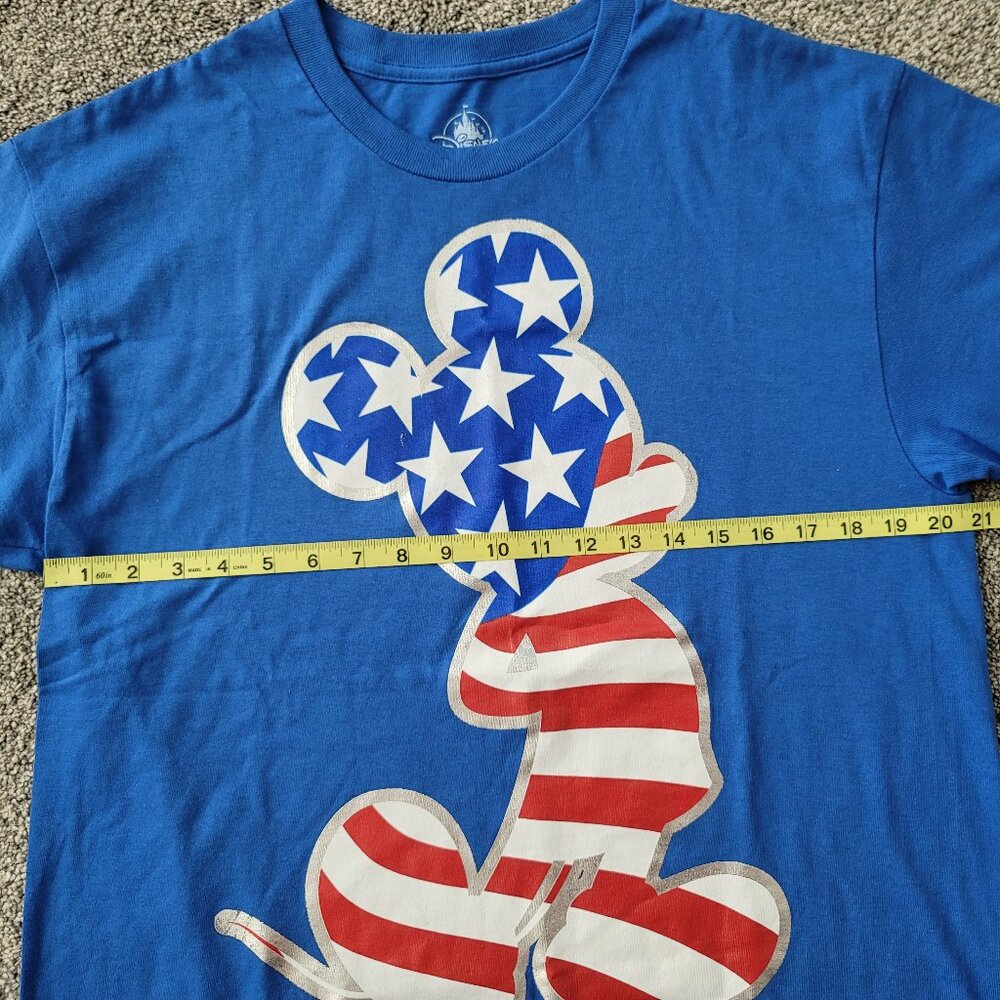Disney Mickey Mouse Patriotic Blue T-Shirt With American Flag Design Size Large - Picture 4 of 7